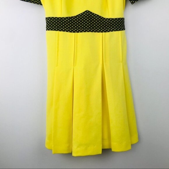 Marnie By London Yellow Polka dot Short Sleeve vintage Western Boho Flare Dress - Picture 16 of 16